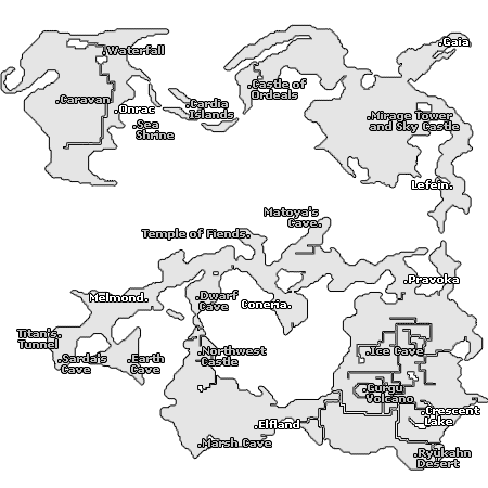 Final Fantasy I World Map - Caves of Narshe